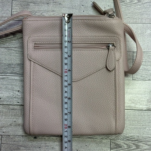 Blush Pink Crossbody Bag With Multiple Zip Pockets - Picture 4 of 5